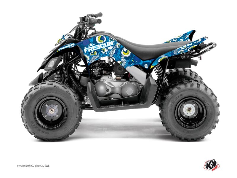 Kit graphique Quad Freegun Eyed Yamaha 90 Raptor Bleu
