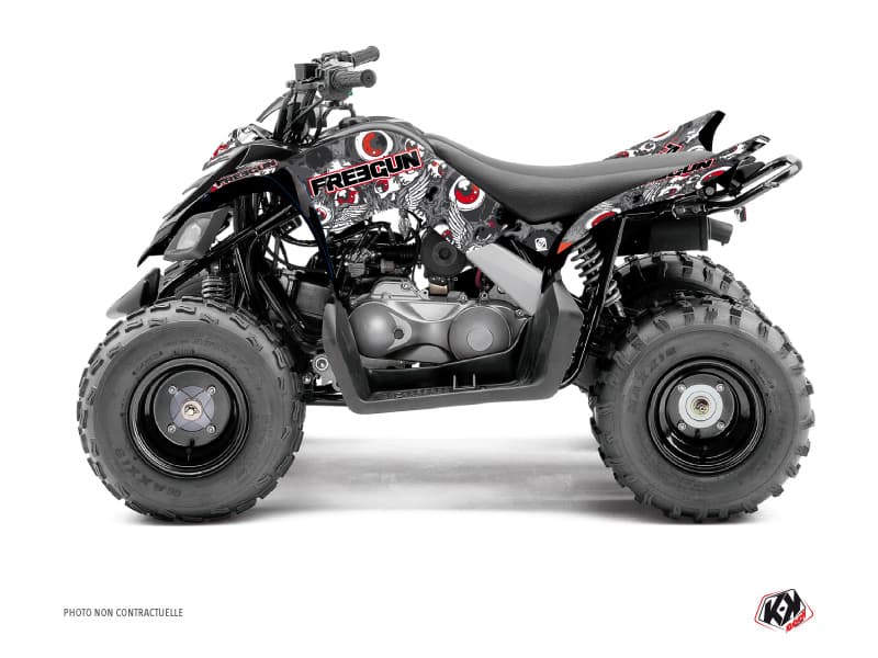 Kit graphique Quad Freegun Eyed Yamaha 90 Raptor Rouge