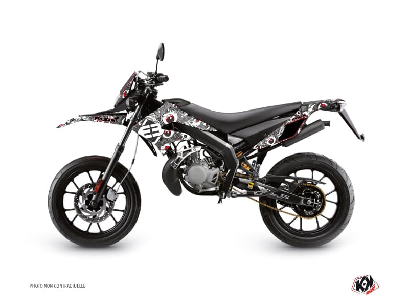 kit graphique 50cc freegun eyed derbi xtreme gris rouge | SENDA | Kutvek