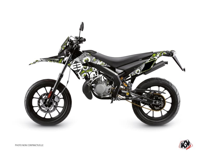 kit graphique 50cc freegun eyed derbi xtreme vert | SENDA | Kutvek