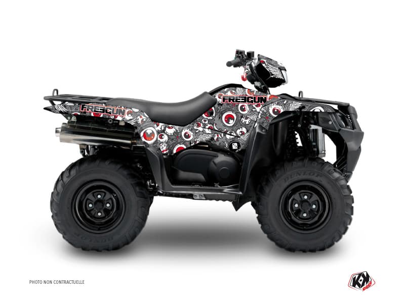 kit graphique quad suzuki king quad 400 freegun eyed gris-rouge