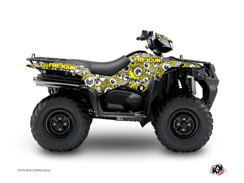Kit graphique Quad Freegun Eyed Suzuki King Quad 750 Jaune