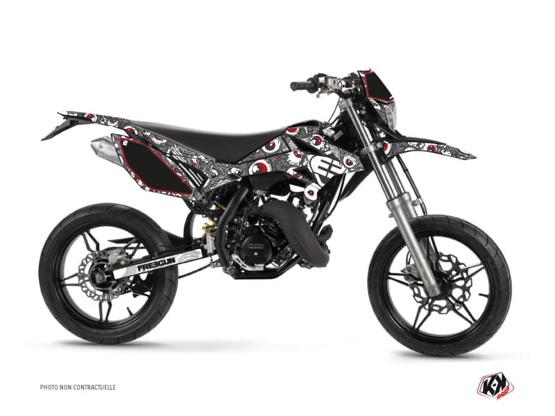 kit graphique 50cc freegun eyed beta rr 50 motard gris rouge | Beta | Kutvek