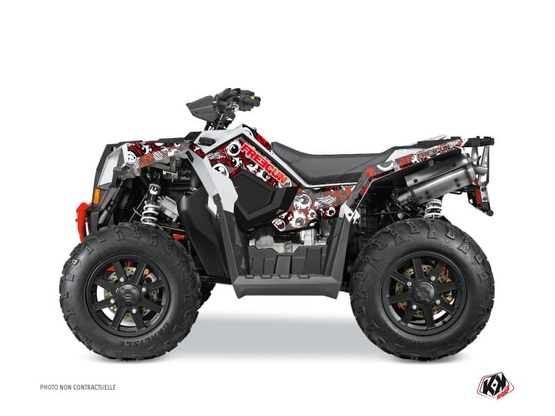 Kit graphique Quad Freegun Eyed Polaris Scrambler 850-1000 XP Rouge Gris | Polaris | Kutvek
