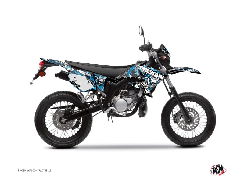 kit graphique 50cc freegun firehead yamaha dt 50 bleu | Yamaha | Kutvek
