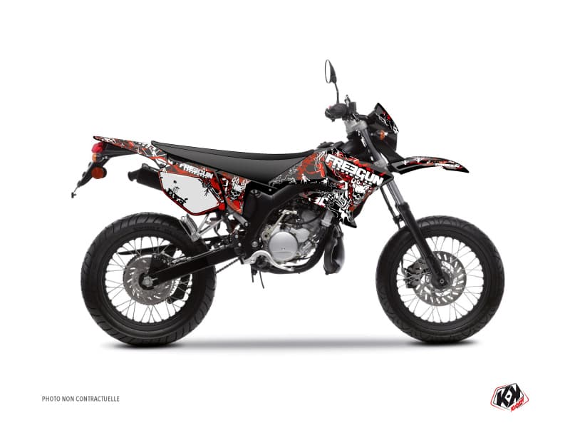 kit graphique 50cc freegun firehead yamaha dt 50 rouge | Yamaha | Kutvek