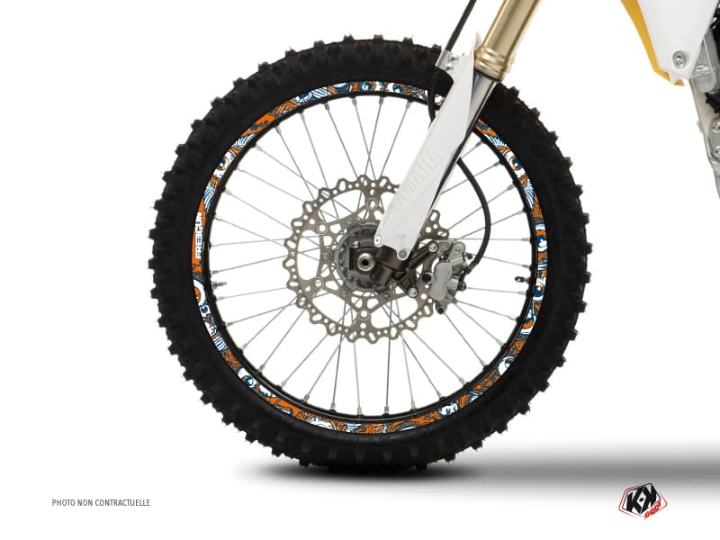 kit graphique tour de jantes motocross freegun orange | Tour de Jantes | Kutvek