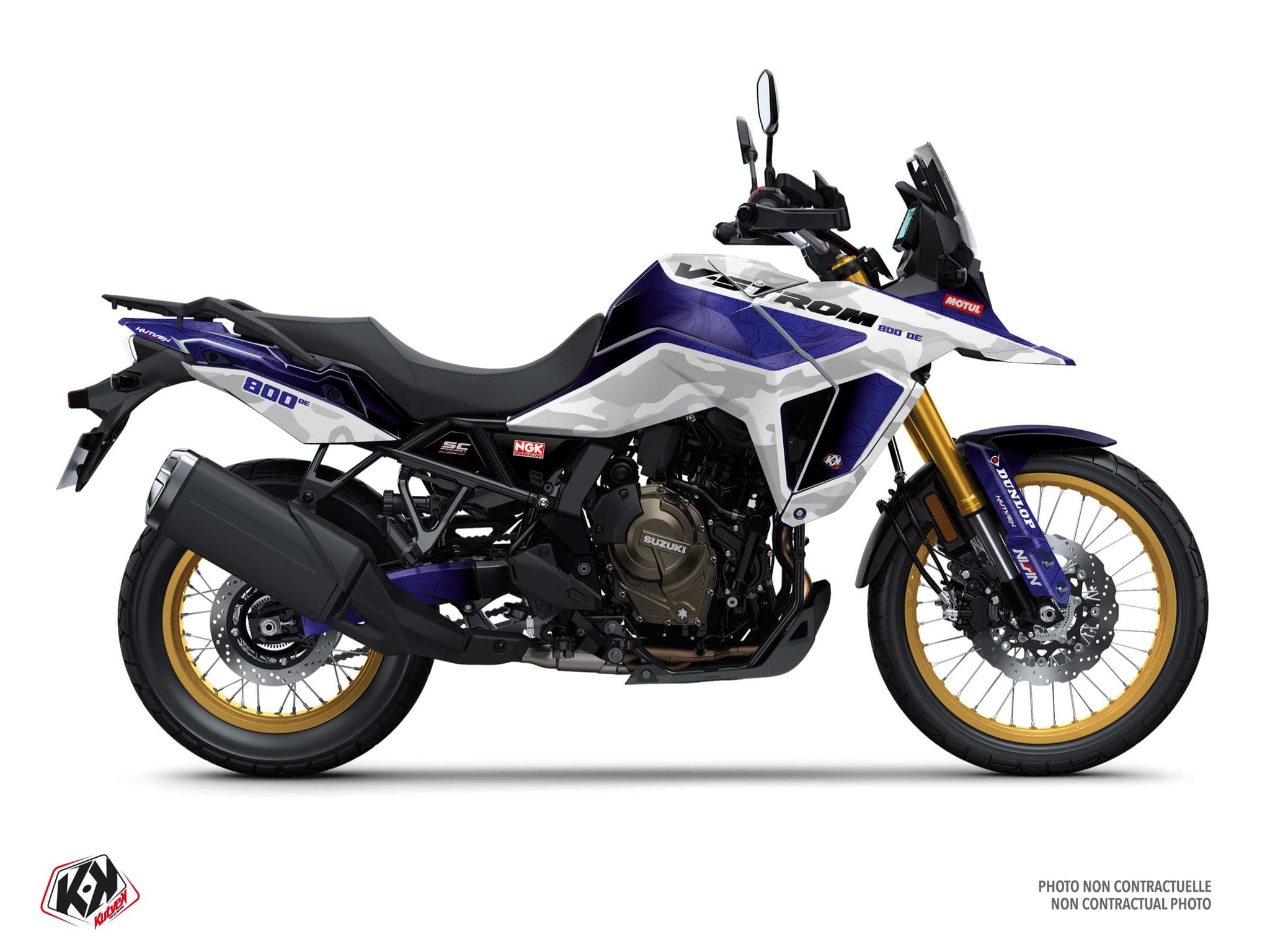 Kit graphique Moto SUZUKI V-STROM 800 DE FRONTIER Blanc