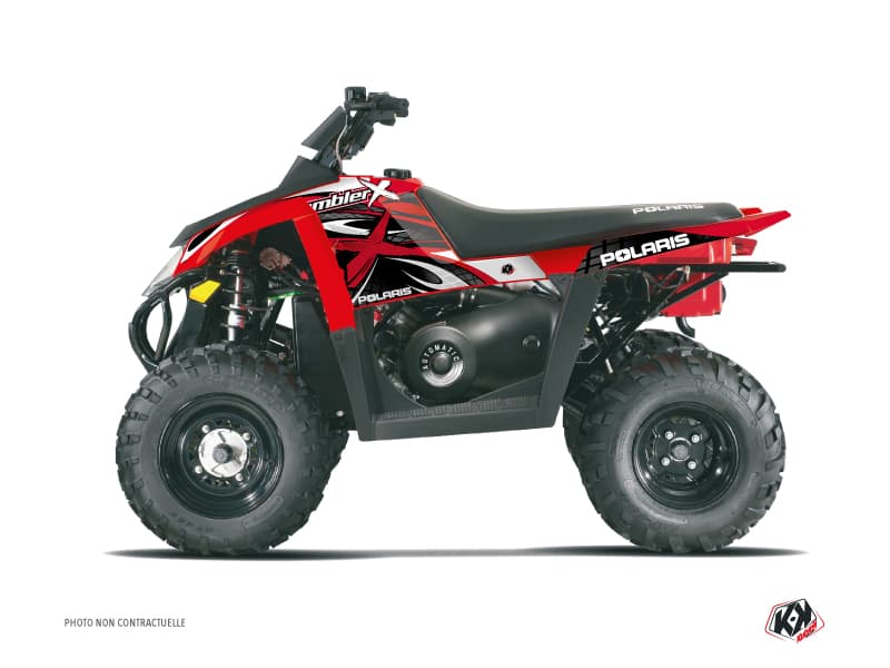Kit graphique Quad Gamme X Polaris Scrambler 500 Rouge