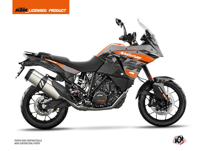 kit graphique moto ktm adventure 1090 gear gris-orange