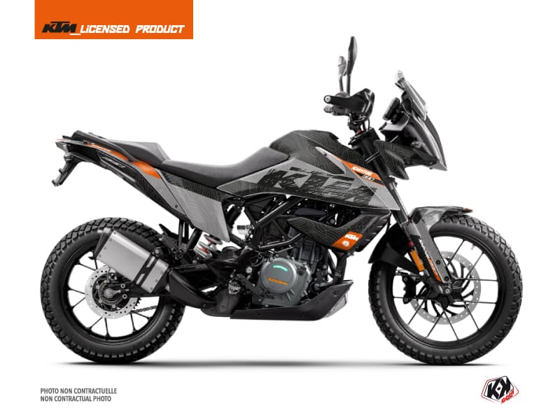 kit graphique moto ktm adventure 390 gear gris-orange
