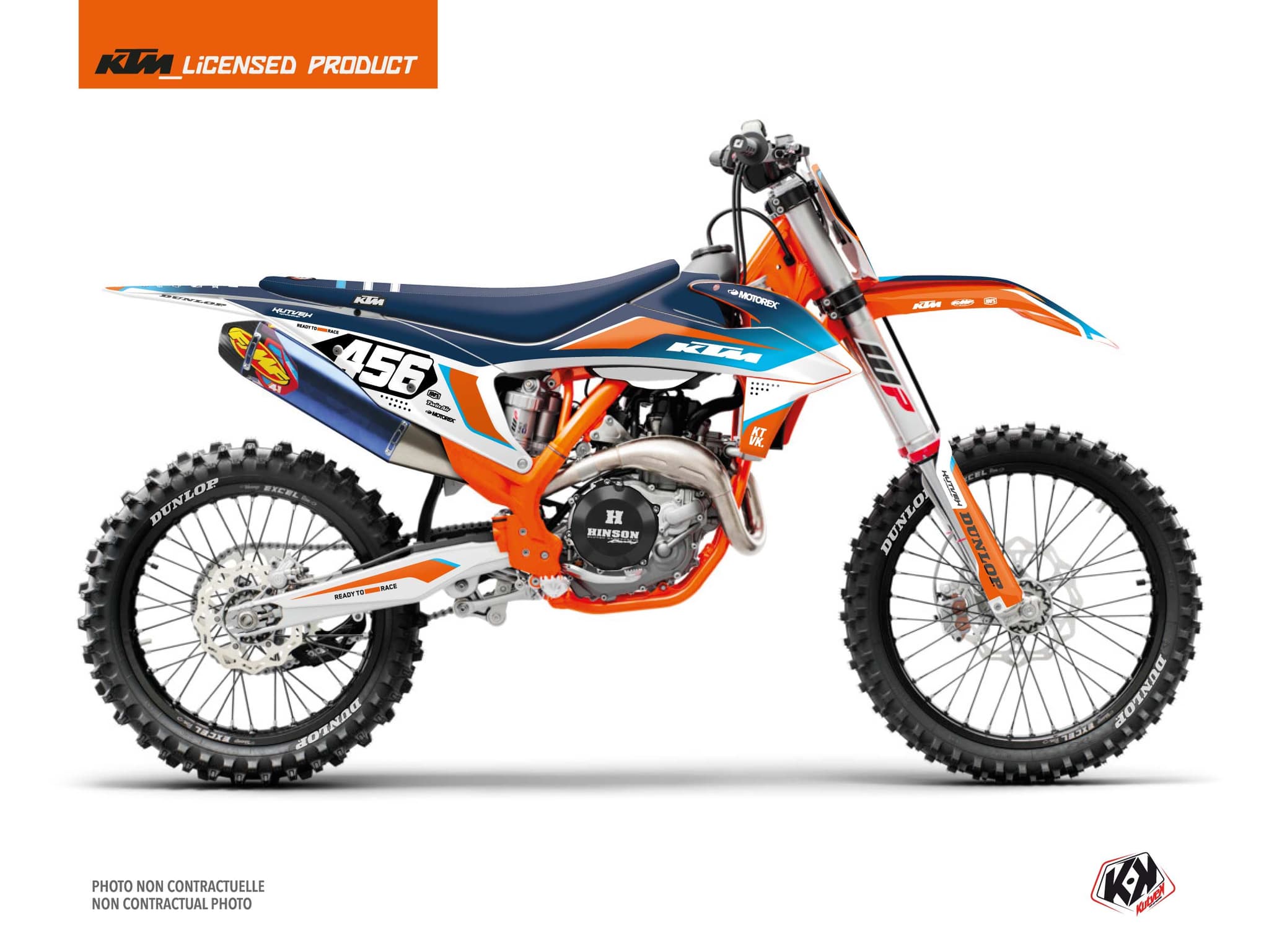 deko-set moto-cross genesis ktm 125 sx blau
