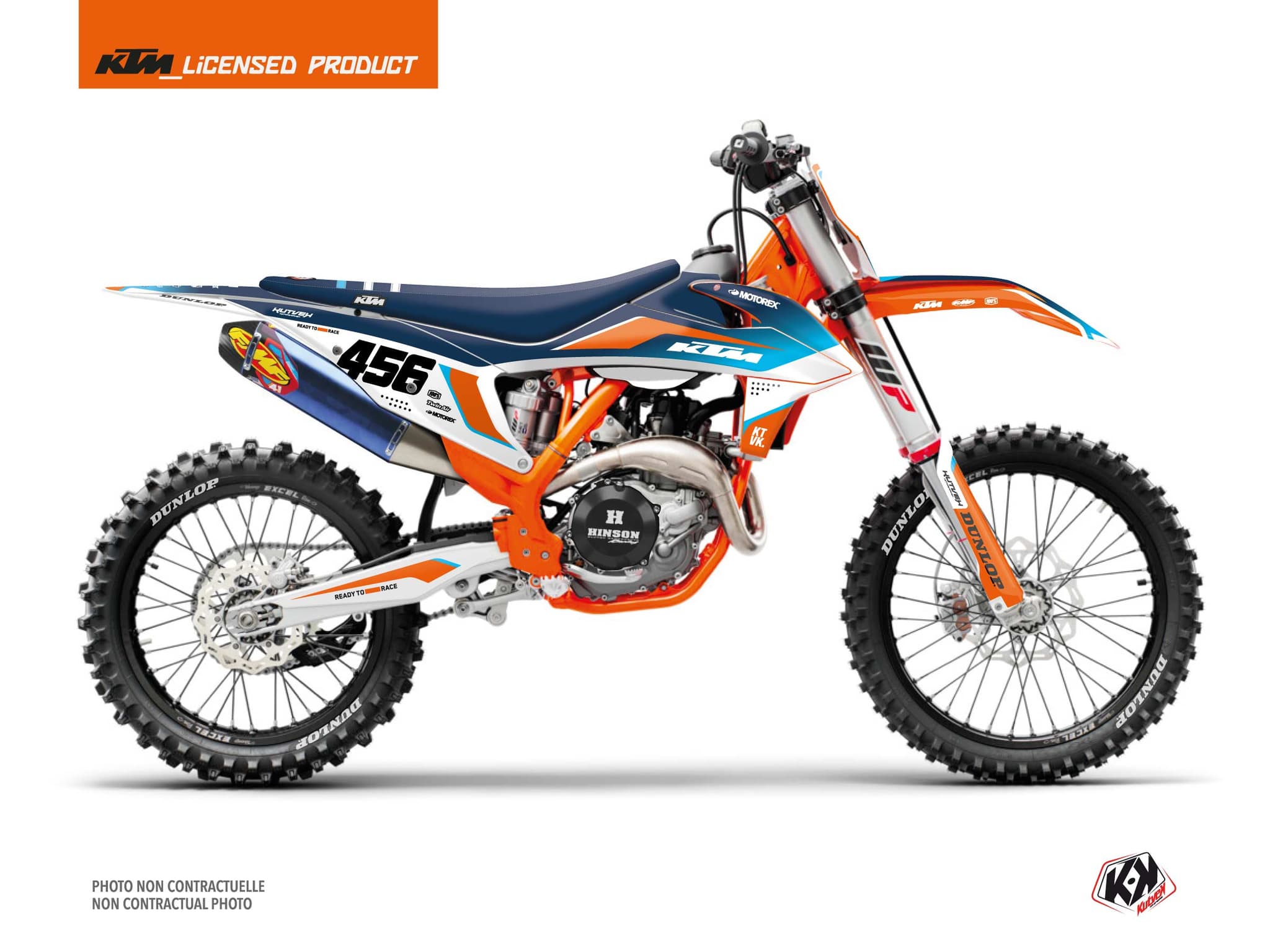 deko-set moto-cross genesis ktm 250 sx blau
