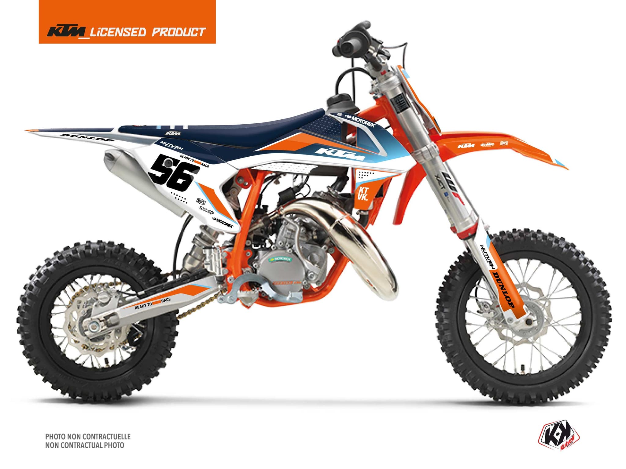 deko-set moto-cross genesis ktm 50 sx blau
