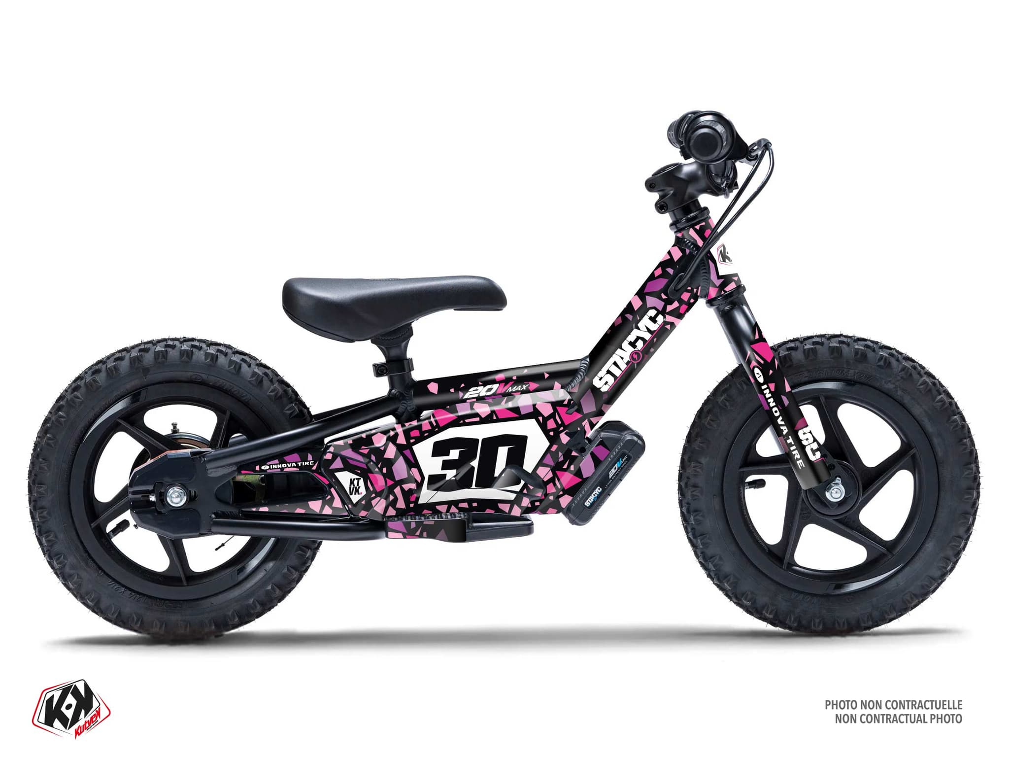 Balance Bike STACYC eDRIVE 12 GLASS Pink graphic kit