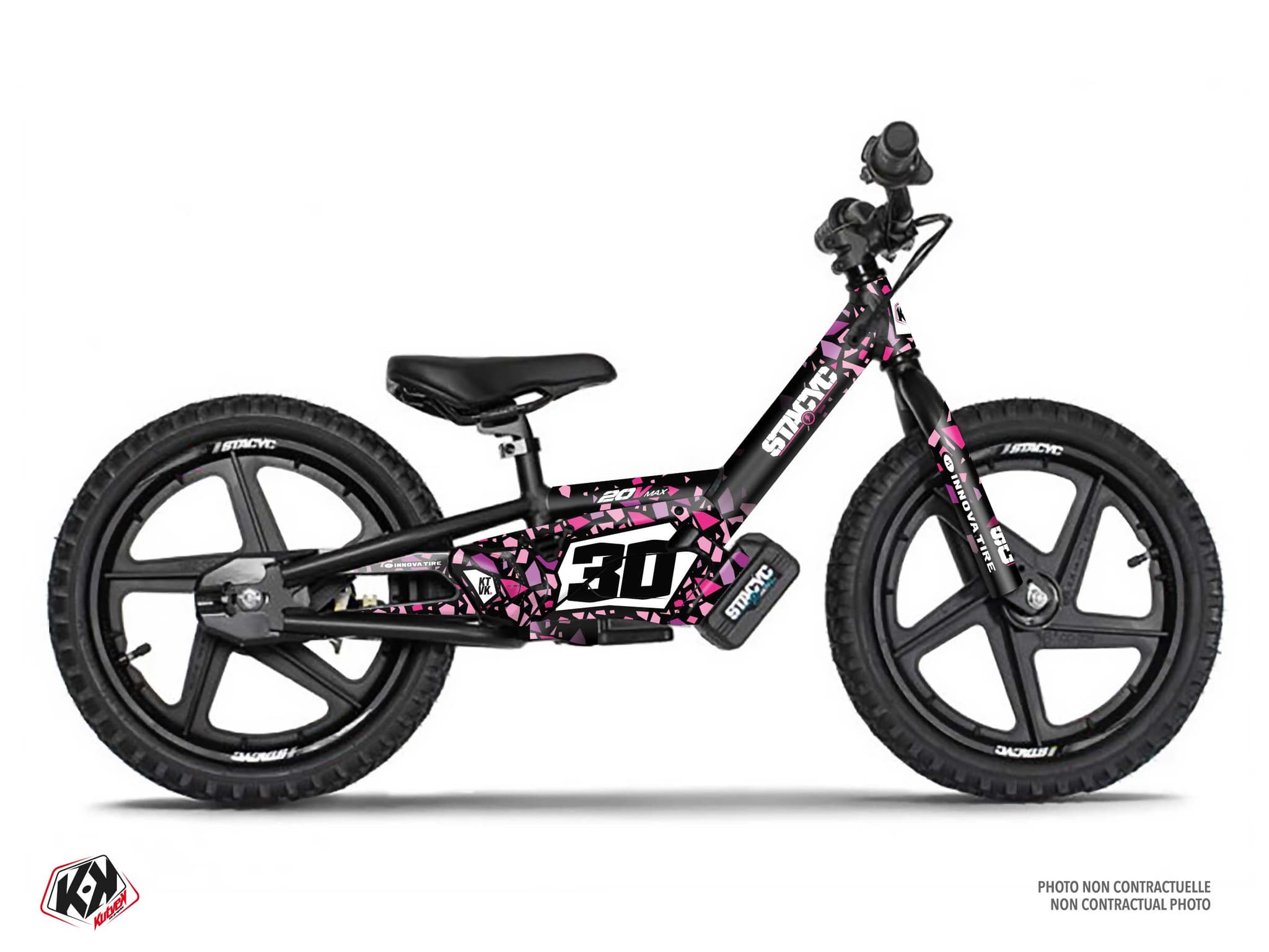 Balance Bike STACYC eDRIVE 16 GLASS Pink graphic kit