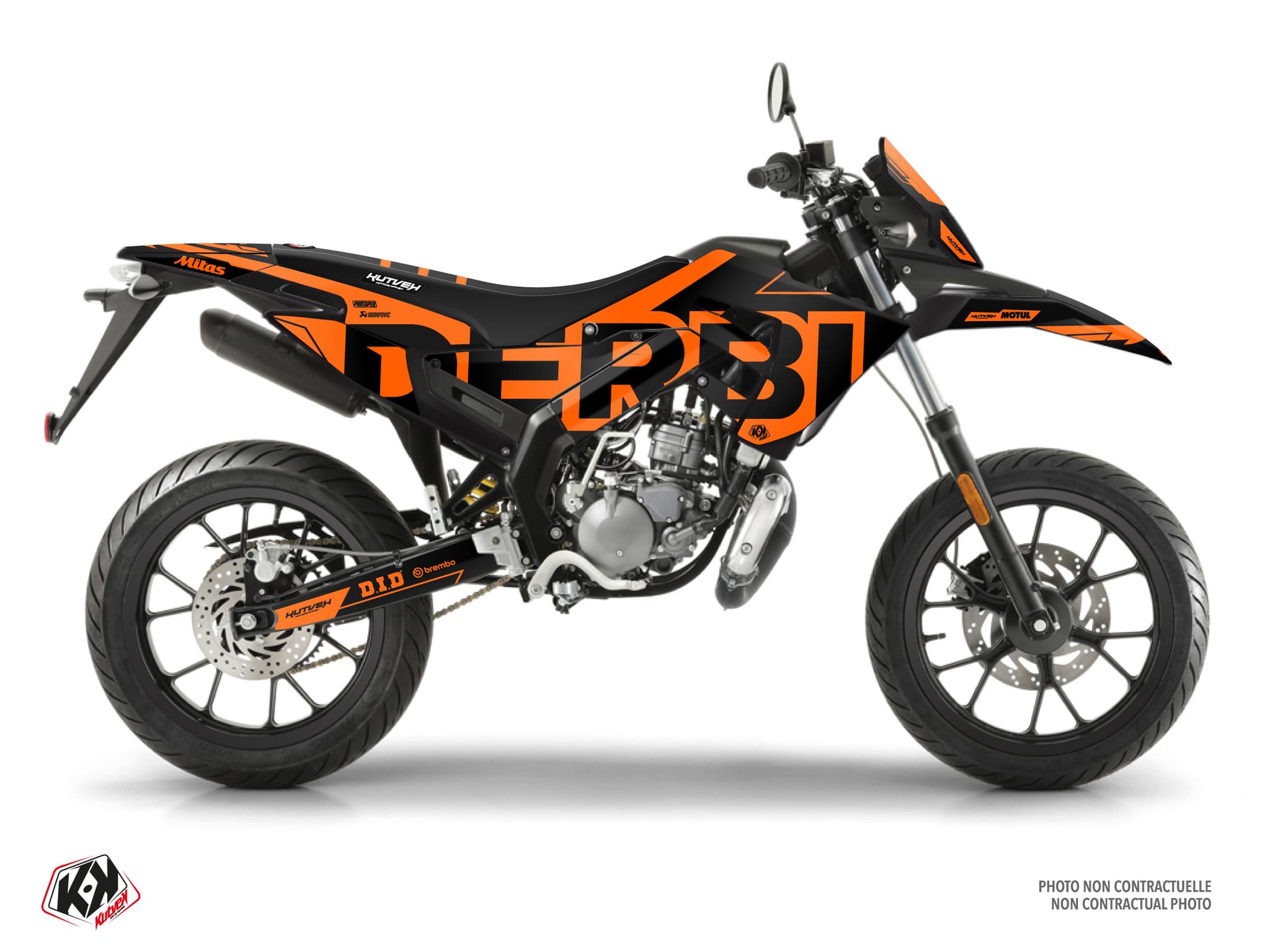 50CC DERBI SENDA XTREME GLOW FLUO Orange graphic kit