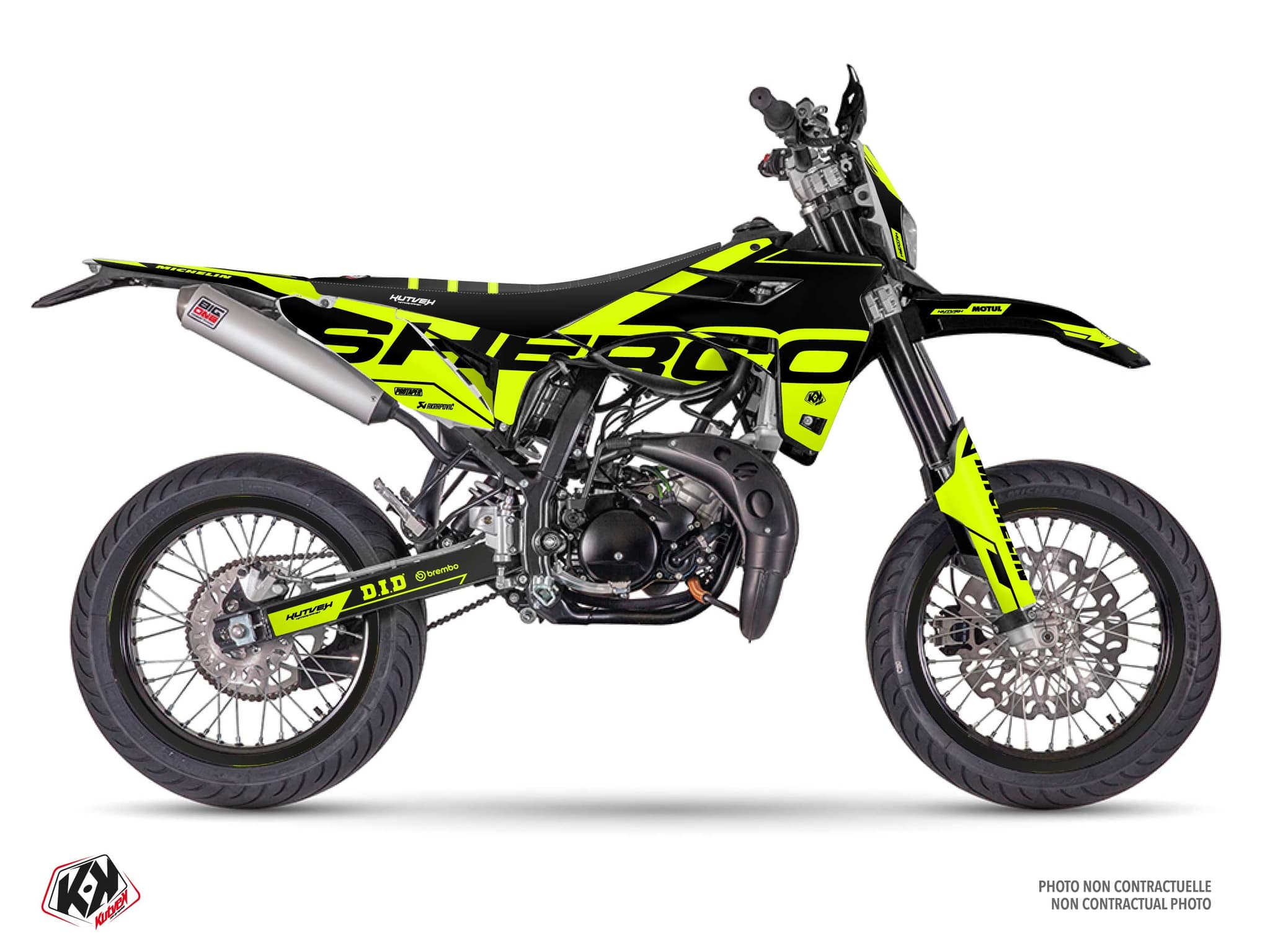 deko-set 50 ccm sherco sm rs glow fluo gelb