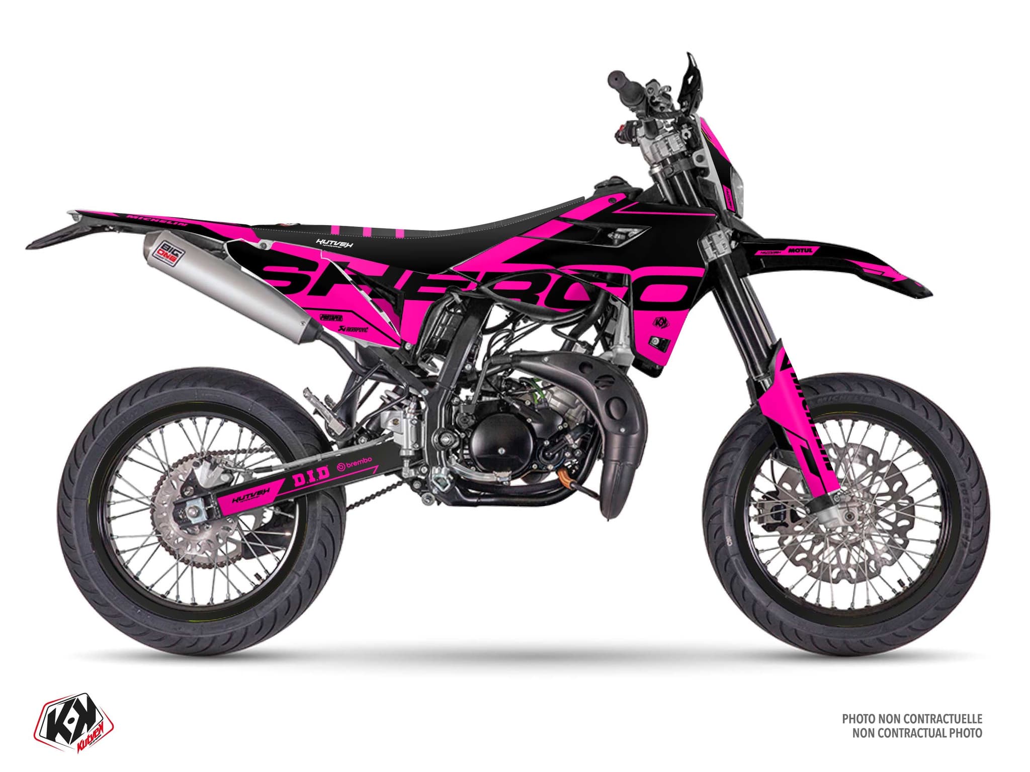 deko-set 50 ccm sherco sm rs glow fluo rosa