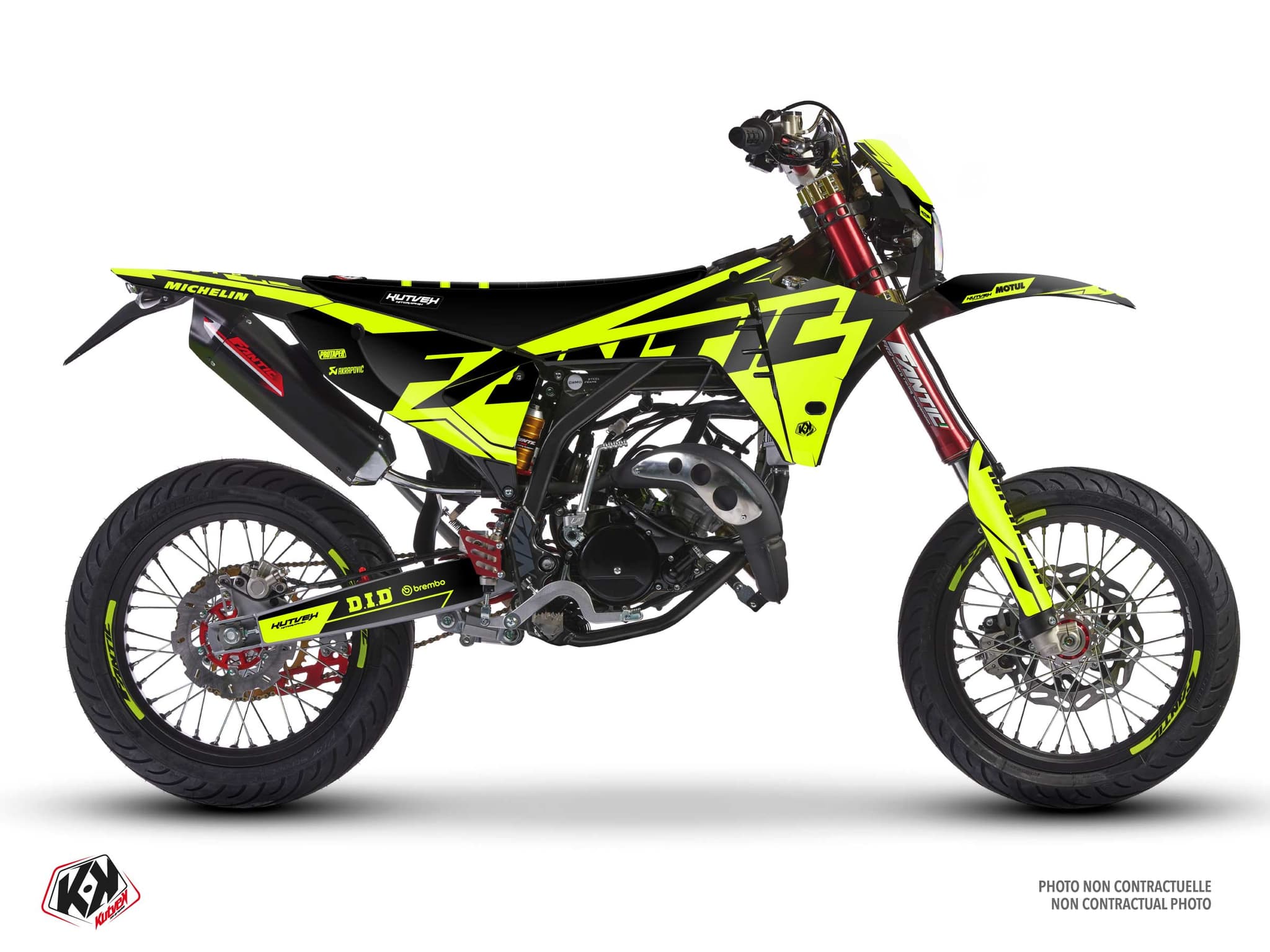 kit graphique 50cc fantic xm 50 glow fluo jaune | Fantic | Kutvek