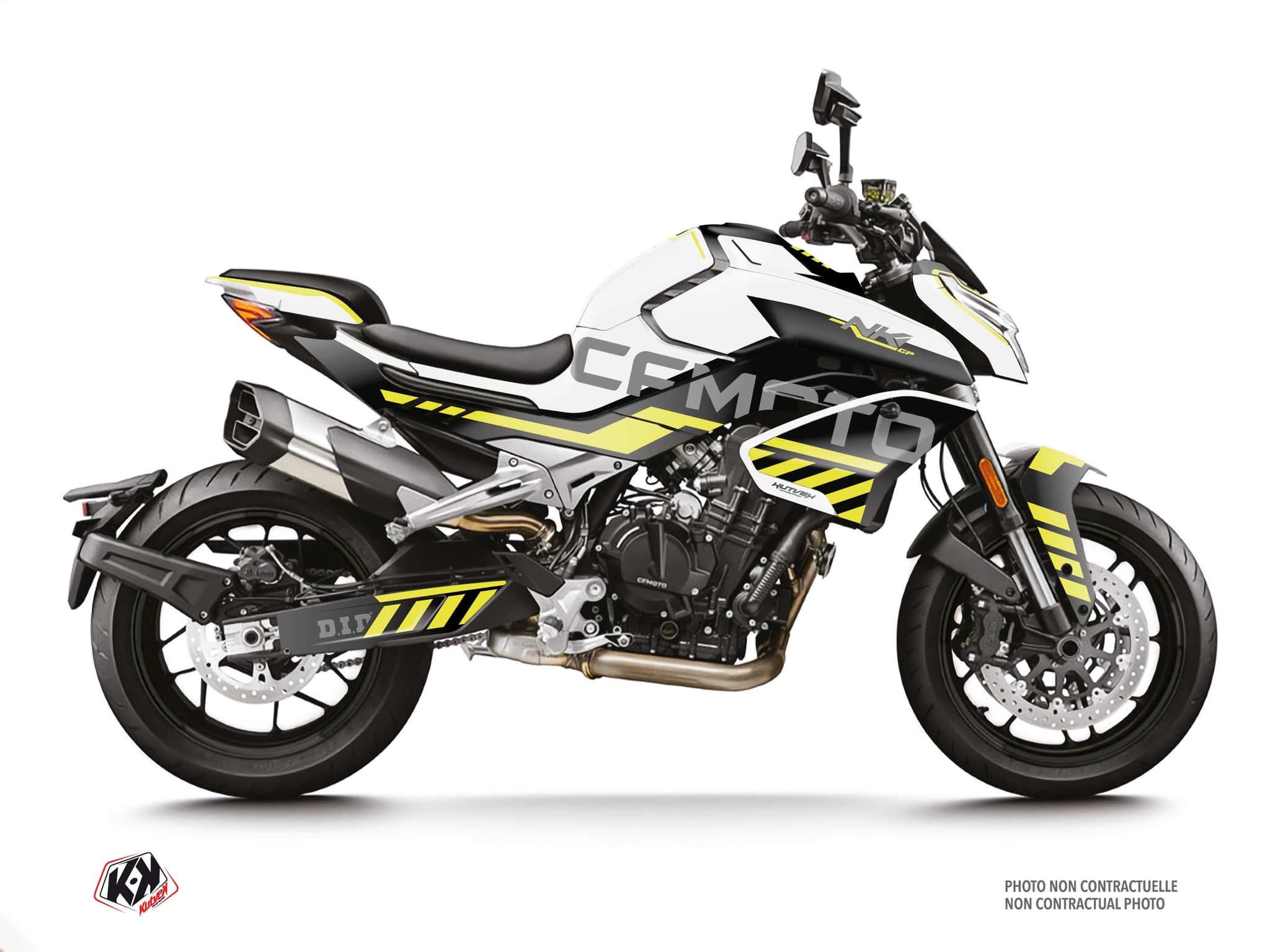 kit graphique moto cf moto nk 800 gp blanc-jaune