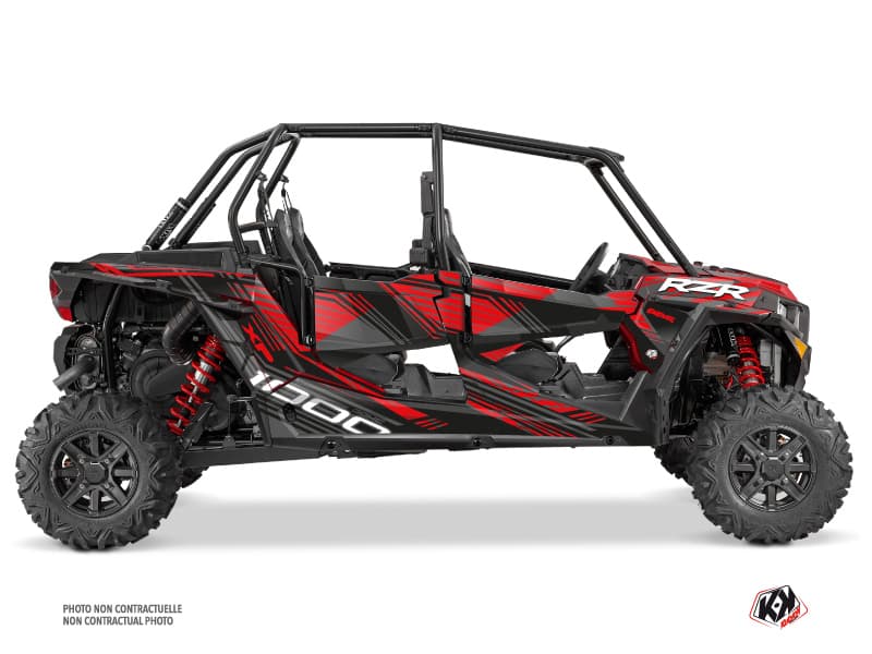 kit graphique ssv graphite polaris rzr 1000 4 portes noir rouge
