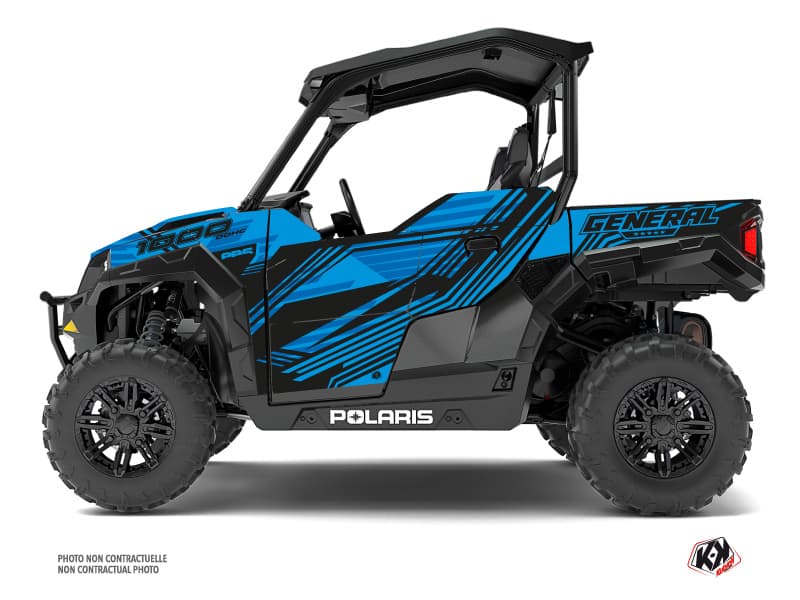 kit graphique ssv polaris general 1000 graphite bleu