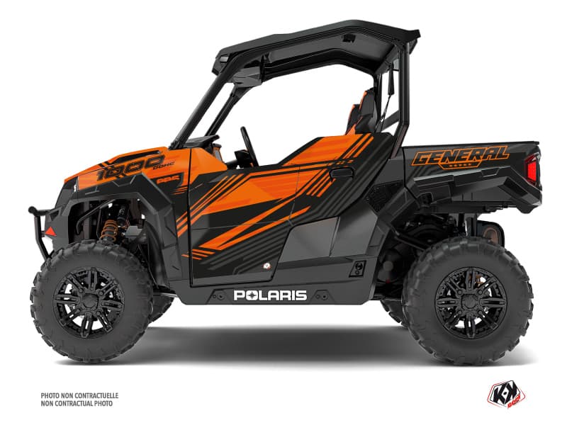 kit graphique ssv polaris general 1000 graphite orange | Polaris | Kutvek