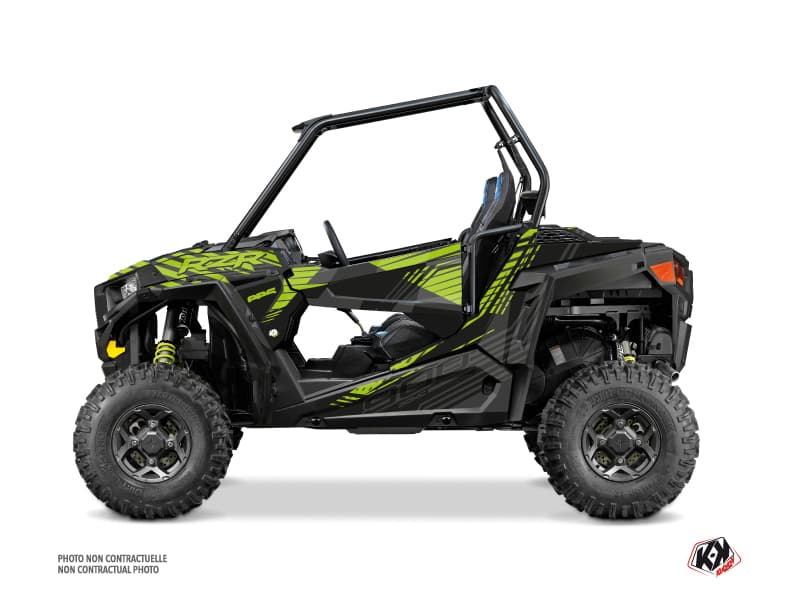 kit graphique ssv graphite polaris rzr 900 s neon gris