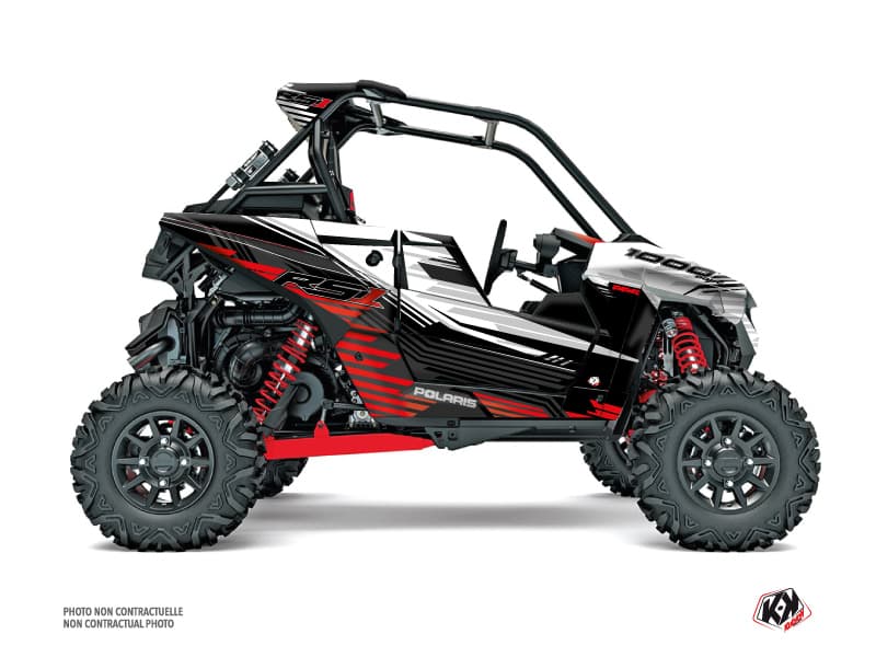 kit graphique ssv polaris rzr rs1 graphite blanc-rouge