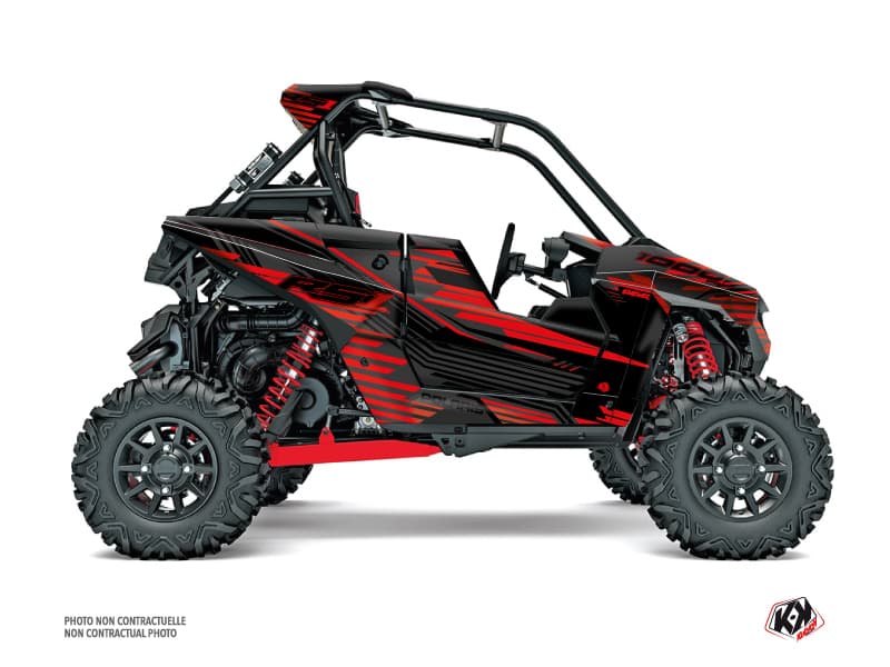 kit graphique ssv polaris rzr rs1 graphite noir-rouge