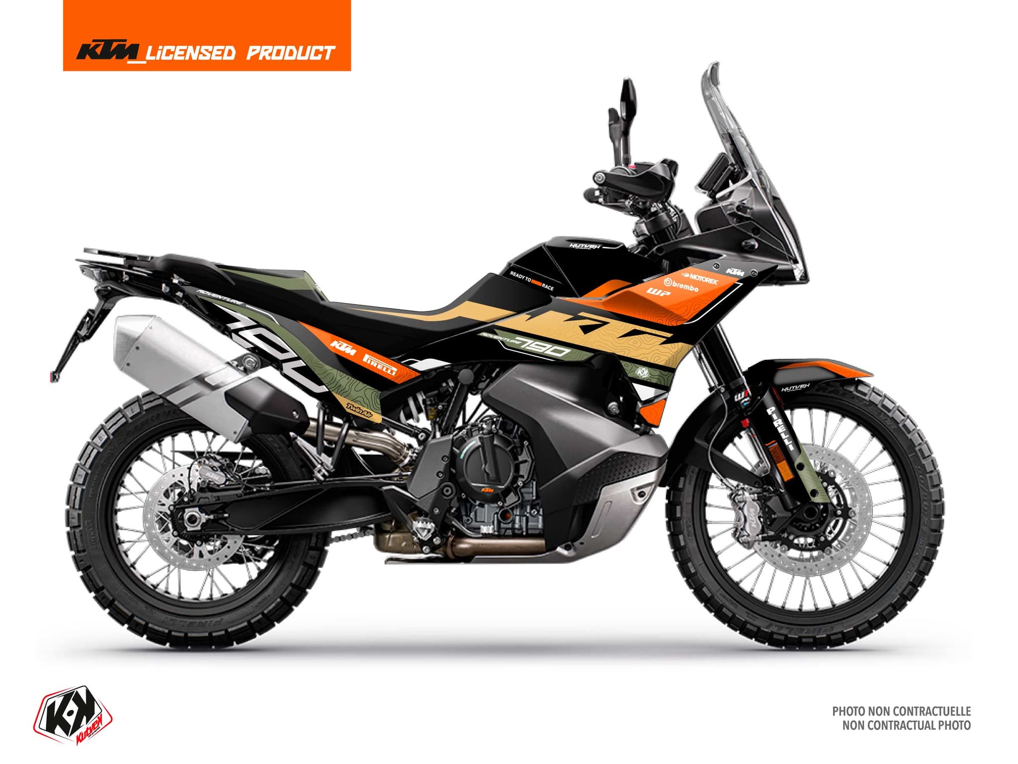street bike ktm adventure 790 gravl khaki graphic kit