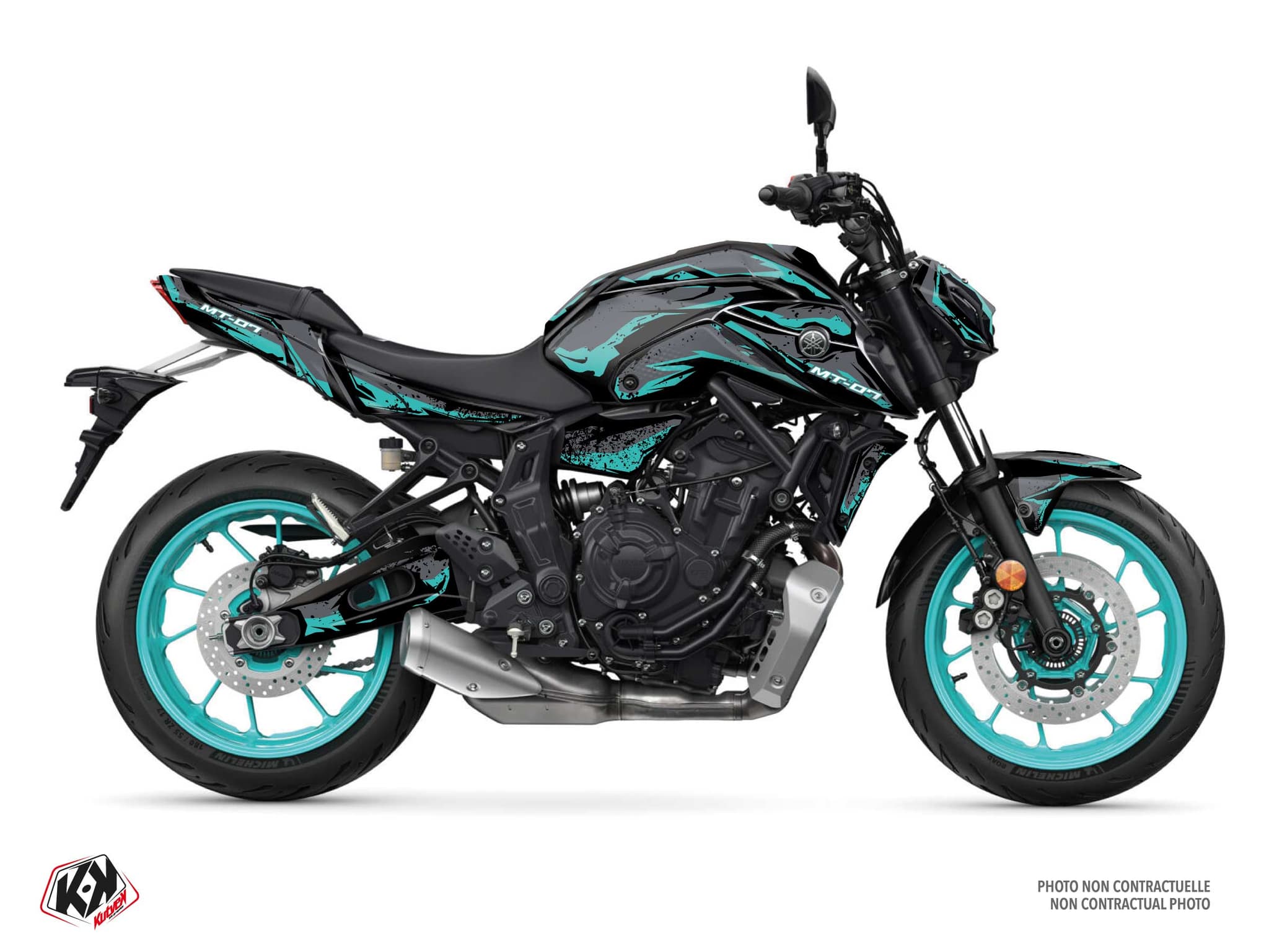 Kit Graphique moto yamaha mt 07 greelz turquoise