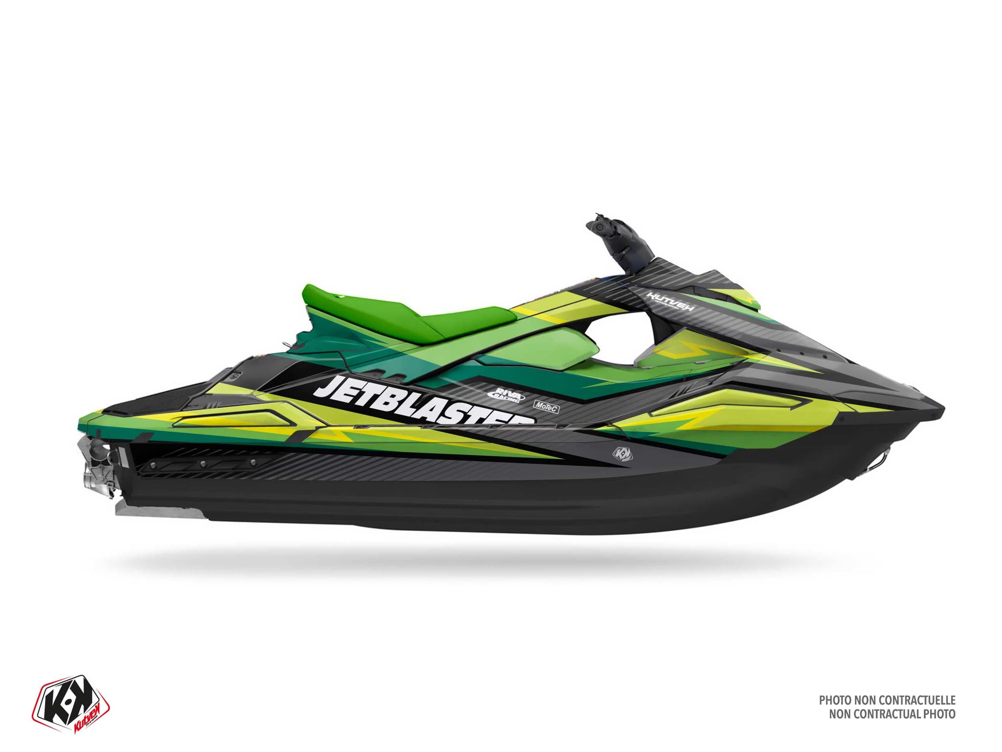 Graphic Kit Grid Green Jet Ski Yamaha Jet Blaster