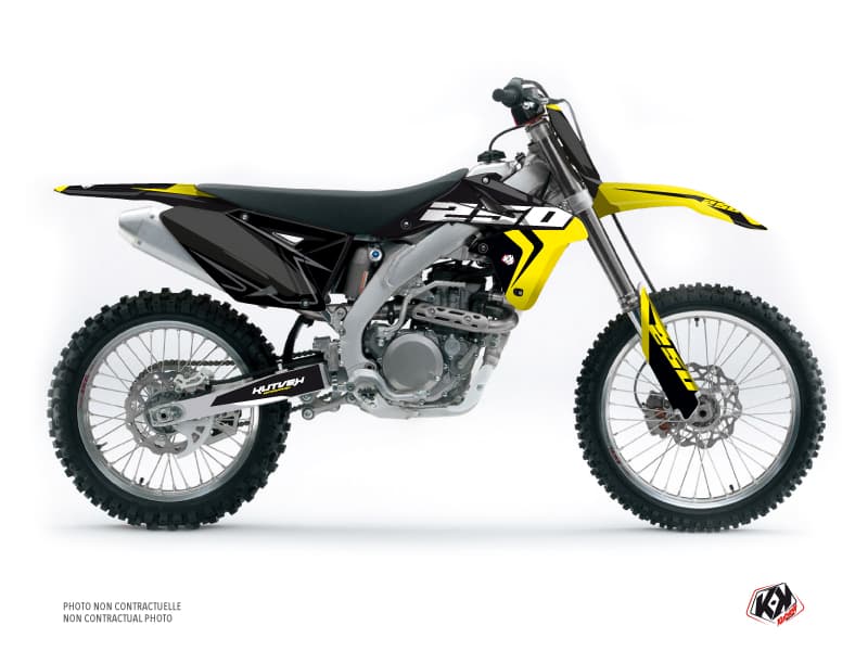 kit graphique motocross suzuki rm-z 250 halftone noir-jaune | Suzuki | Kutvek
