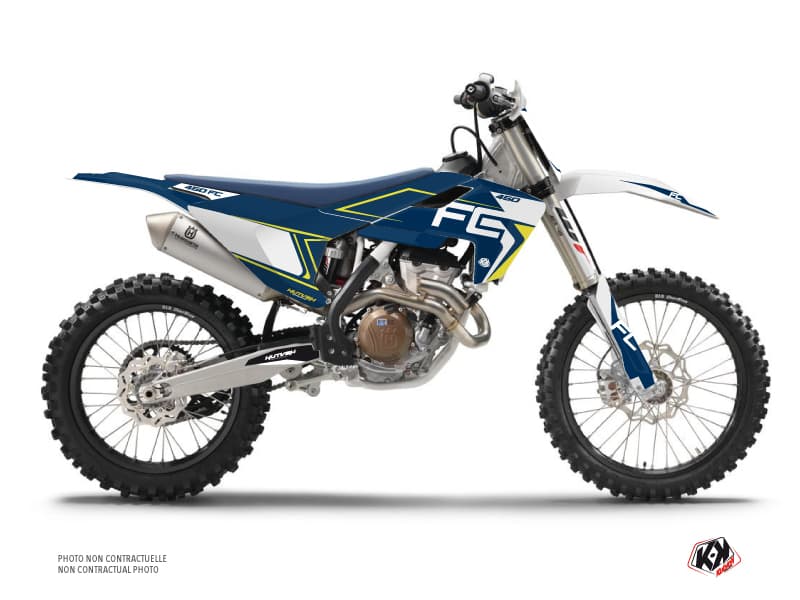 deko-set moto-cross halftone husqvarna fc 450 weiß blau