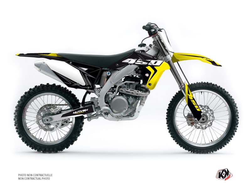 deko-set moto-cross halftone suzuki 450 rmz schwarz gelb