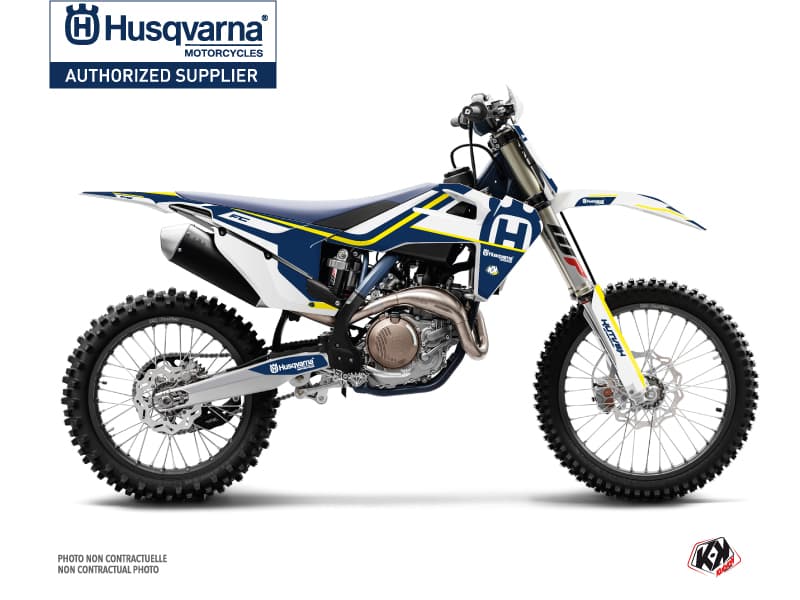 deko-set moto-cross heritage husqvarna fc 350 blau weiß