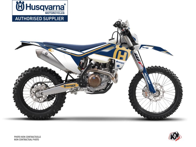 kit graphique motocross husqvarna fe 450 heritage bleu
