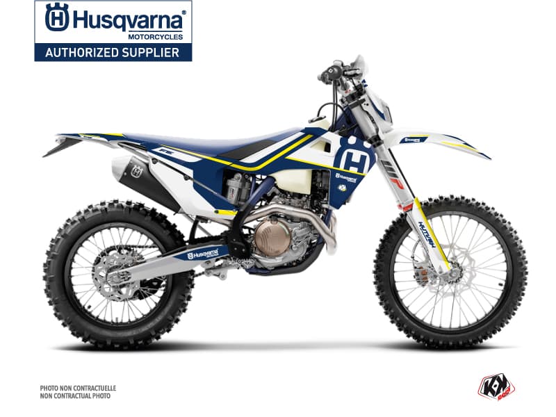 kit graphique motocross husqvarna fe 501 heritage bleu-blanc