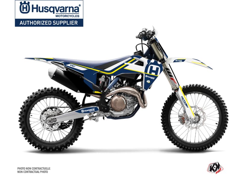 deko-set moto-cross heritage husqvarna tc 125 blau weiß