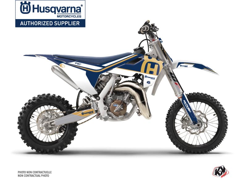 deko-set moto-cross heritage husqvarna tc 65 blau