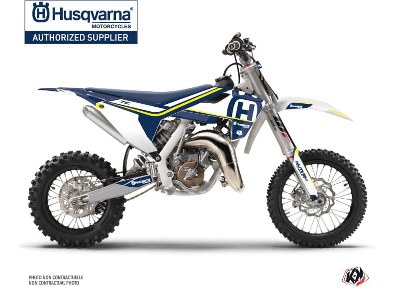 Kit graphique Moto Cross Heritage Husqvarna TC 65 Bleu Blanc