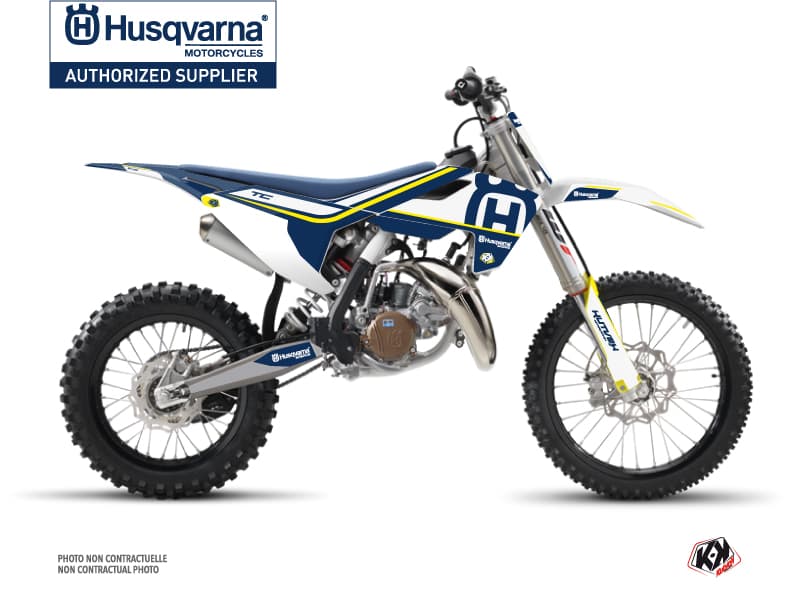 kit graphique motocross husqvarna tc 85 heritage bleu-blanc