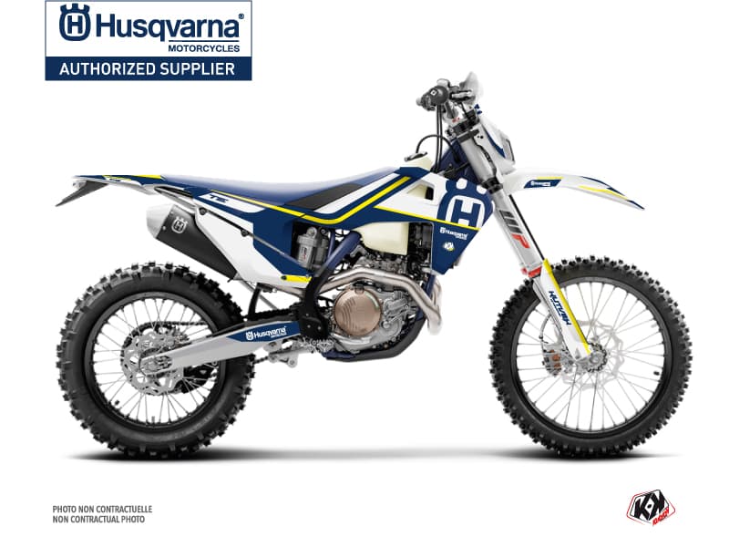 Kit graphique Moto Cross Heritage Husqvarna 125 TE Bleu Blanc