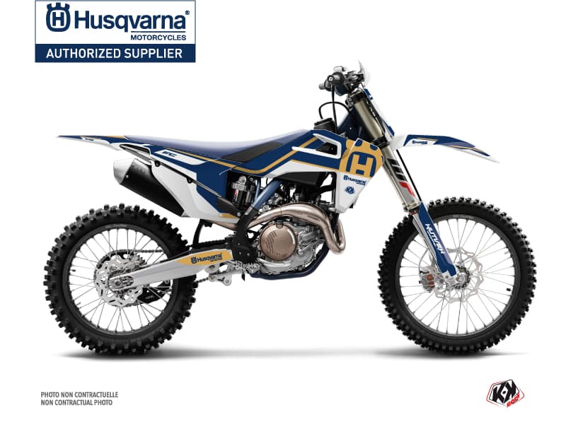 deko-set moto-cross heritage husqvarna fc 350 blau