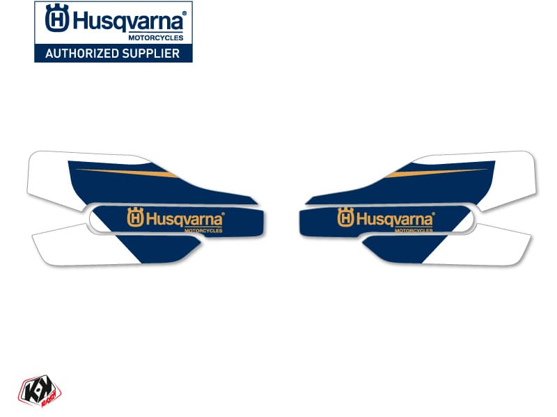 kit graphique stickers de protège mains heritage motocross husqvarna te-fe bleu
