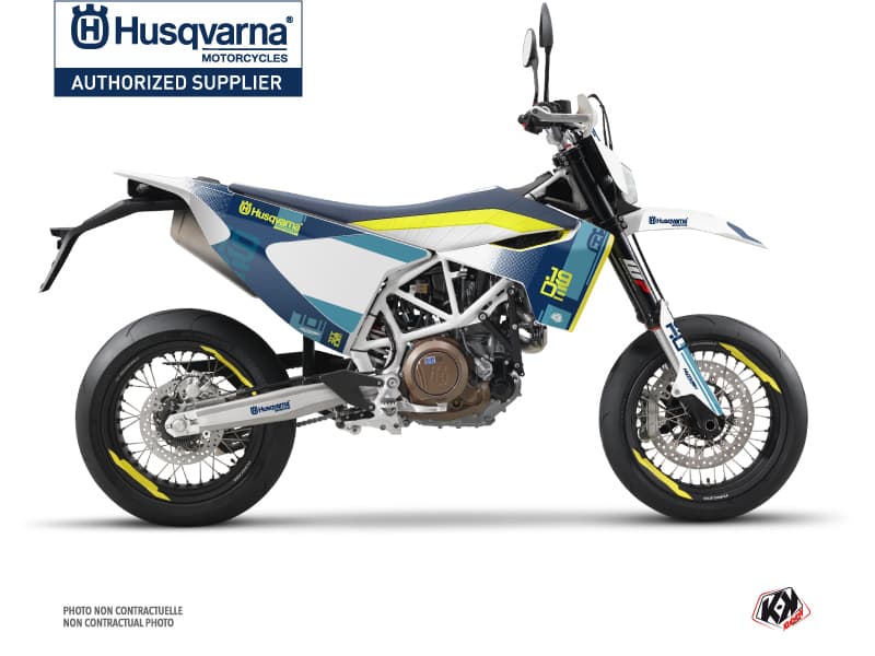 kit graphique moto husqvarna supermoto 701 hero bleu-jaune