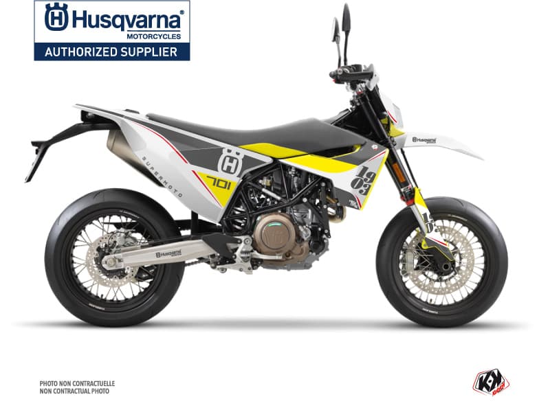 kit graphique moto husqvarna supermoto 701 heyday gris-jaune | Husqvarna | Kutvek