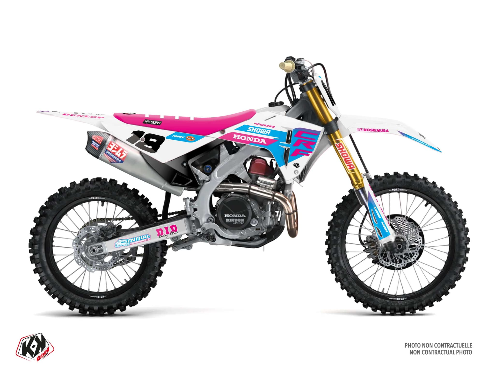 Graphic Kit Holeshot White Dirt Bike Honda CRF 450 R